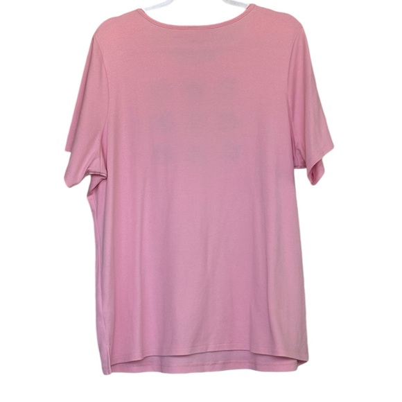 Quacker Factory Cat Embroidery Print Soft Tee Shirt Size 1X - Picture 4 of 4